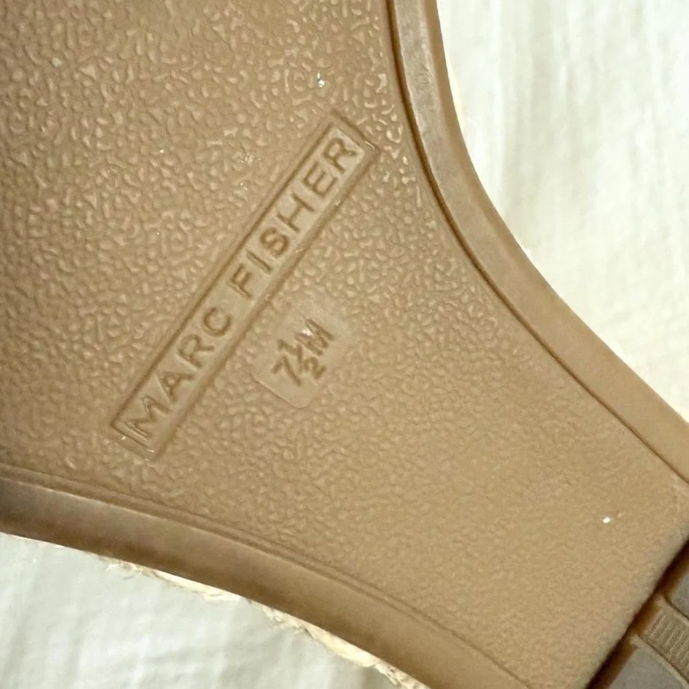 Marc Fisher Kadria Yellow Suede Espadrille Wedge Sandals